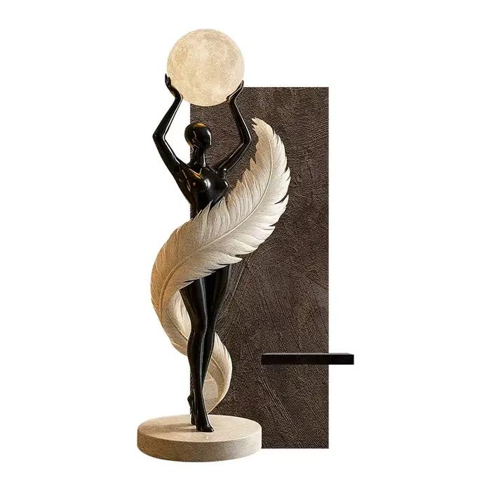 Lampe murale LED moderne en forme de figurines d'art pour couloir