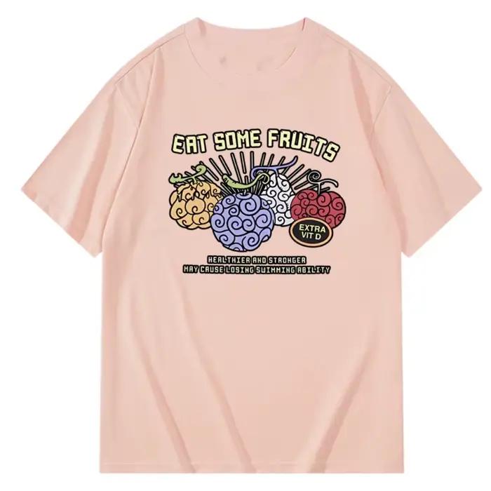 Nouveauté été T-shirts graphiques One Piece Nika Fruit pour hommes et femmes, en coton, coupe ample, décontractés, à manches courtes, pour couple