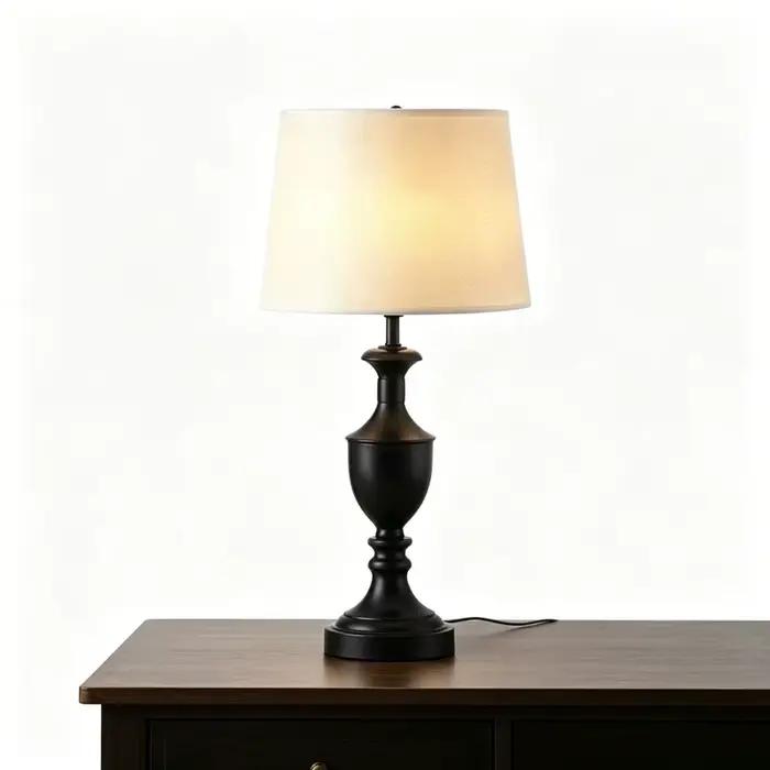 Lampe de chevet américaine, lampe de bureau en tissu, lampe de table européenne, pour décoration de salon, chambre à coucher et salle d'exposition