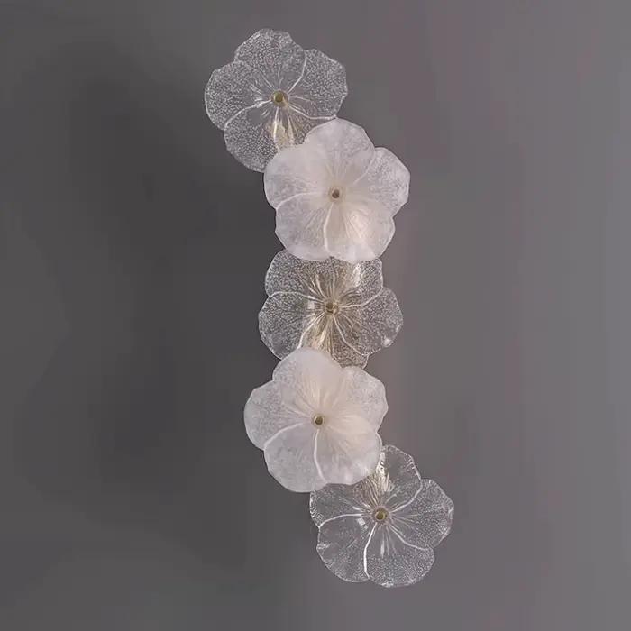 Lumière française lampe de luxe Style crème salon couloir en verre chevet allée entrée chambre haute qualité Restaurant applique murale