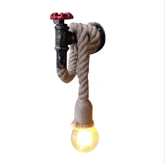 Lampe murale en corde de chanvre