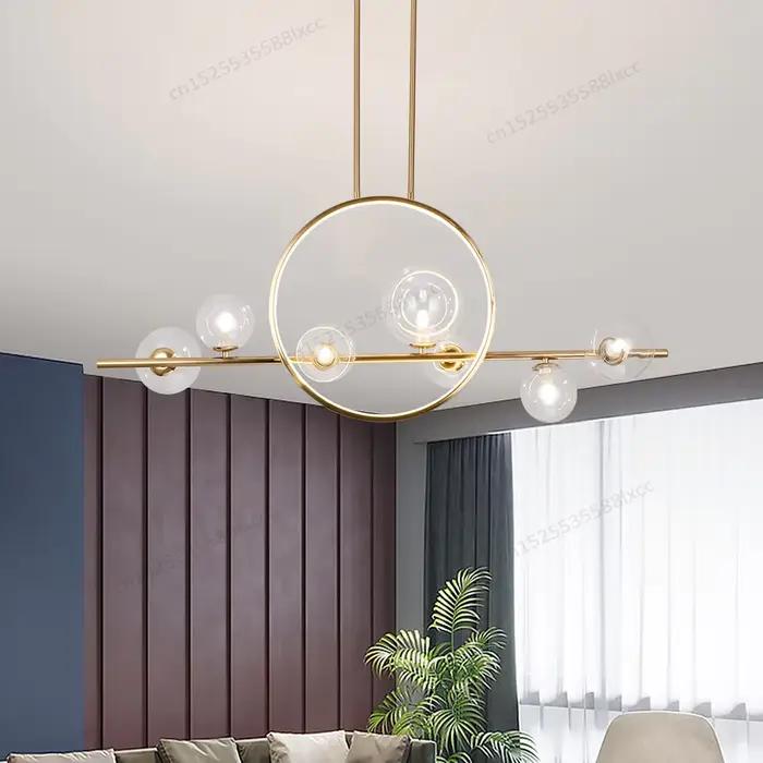Plafonnier LED suspendu en forme de boule de verre