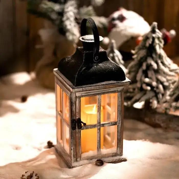 Lampes à vent en bois rétro créatives