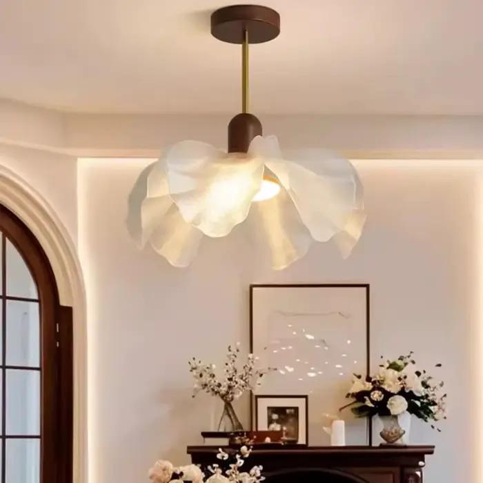 Lampe suspendue japonaise en forme de fleur