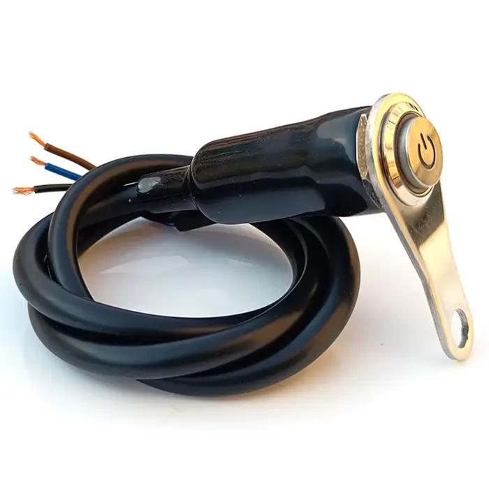 LED interrupteur marche + arrêt guidon montage en alliage d'aluminium étanche 12V antibrouillard lampes moto klaxon bouton poussoir interrupteur
