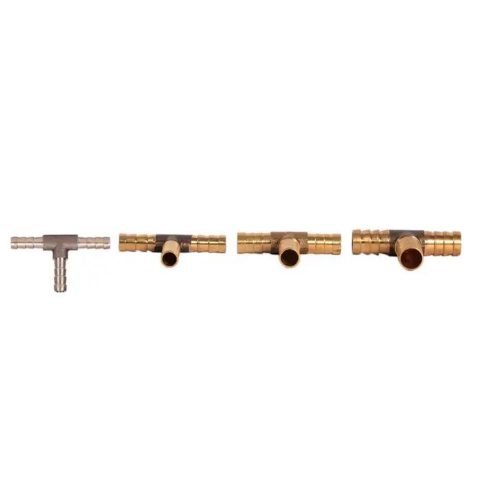 Connecteur de Tuyau de Carburant en Laiton Massif, Pièce en T à 3 Voies, 6mm, 8mm, 10mm, 12mm, pour Air, Huile, Gaz, Carburant