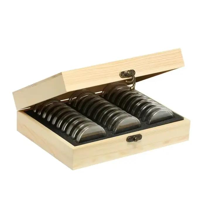 Boîte de rangement pour pièces commémoratives avec coussin de réglage, étui de collection réglable, 20mm, 25mm, 30mm, 35mm, 40mm