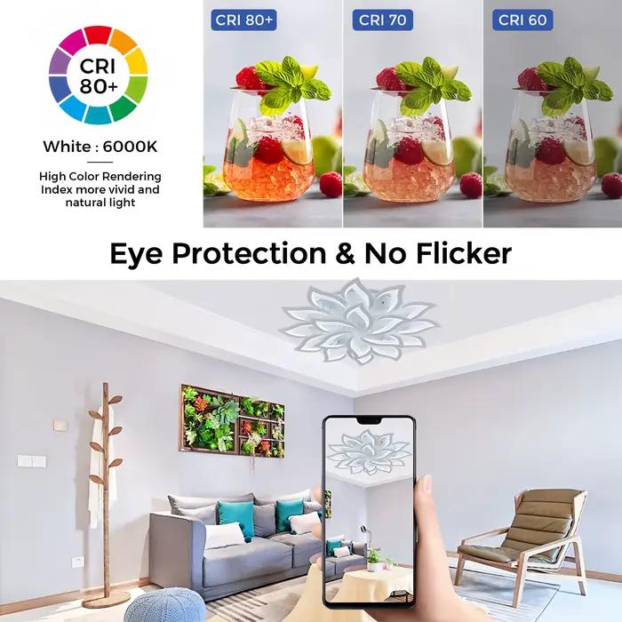 Plafonnier LED intelligent en forme de fleur