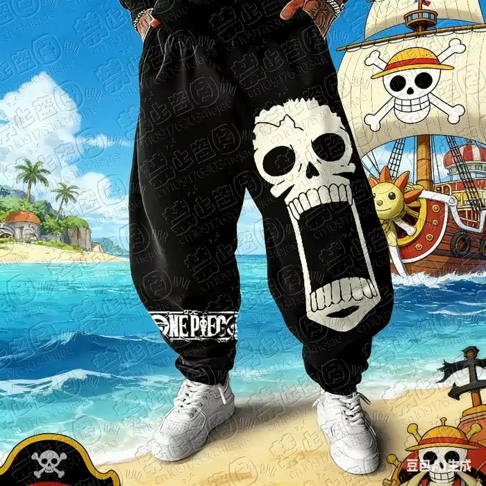 Pantalon de jogging décontracté et ample pour homme One Piece 2026 – Collection Printemps-Automne-Hiver – Style Anime Brook – Vêtement de sport tendance