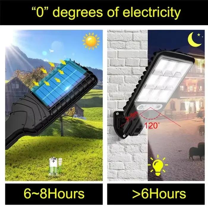 Lampadaires solaires lampe solaire extérieure avec 3 Modes d'éclairage capteur de mouvement étanche éclairage de sécurité pour jardin Patio chemin cour