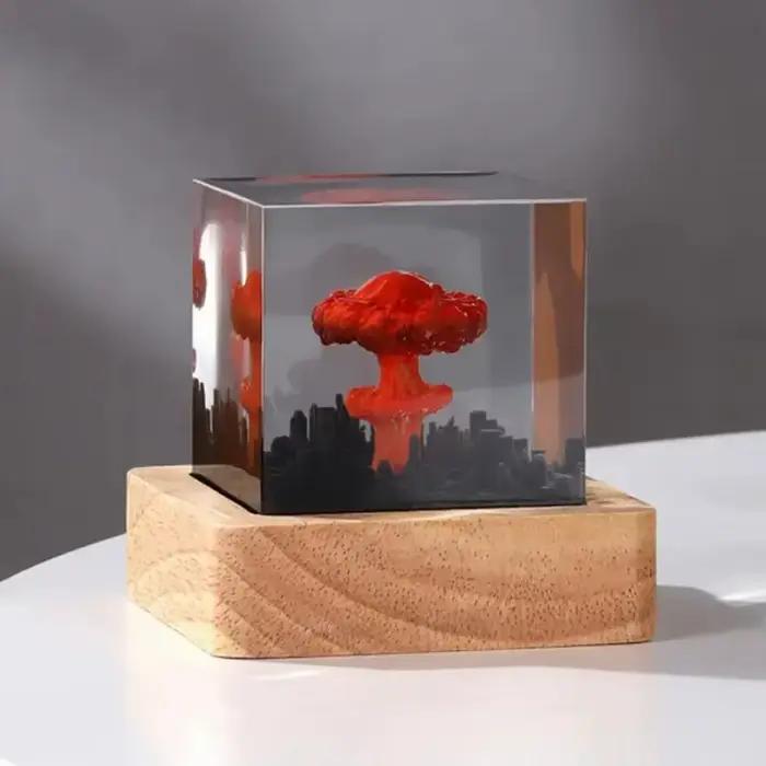 Lampe Volcan Rechargeable en Résine 3D