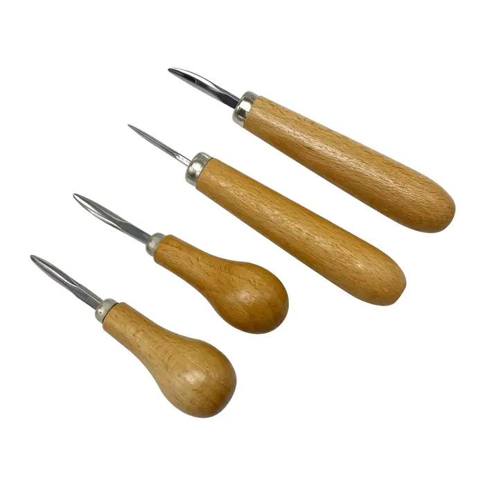 Ensemble de lunette en diamant pour la fabrication de bijoux, manche en bois, réglage de pierres précieuses, pièce à main poussoir, outil d'artisanat, outils à main de bricolage