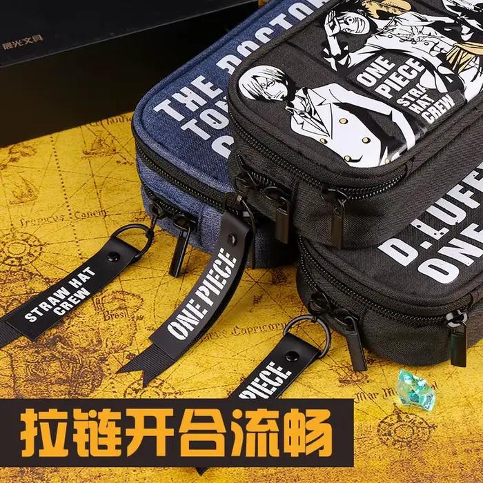 Trousse à crayons Luffy pour garçons, grande capacité, dessin animé, anime, grande capacité, cadeau d'anniversaire pour enfants, 1 PC