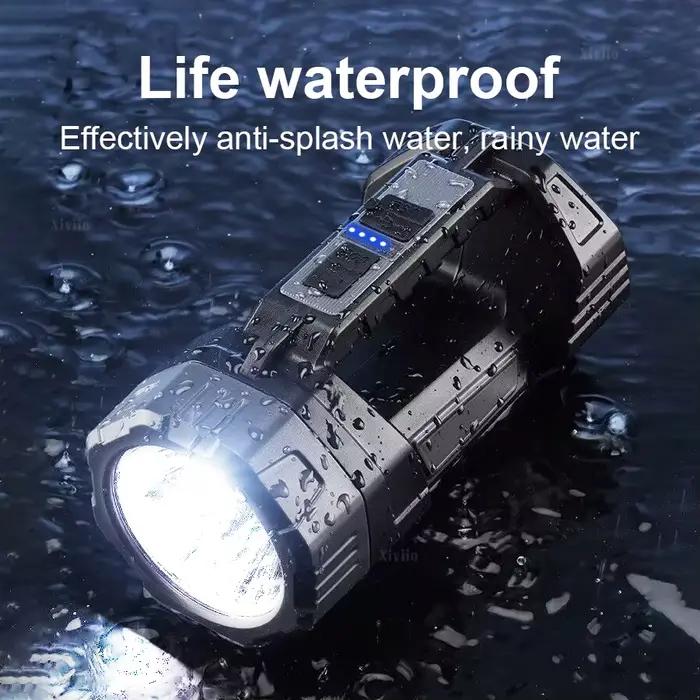 Lampe de poche solaire LED avec lumière latérale COB, Rechargeable Léger, Portable, multifonction, Projecteur de daul-lumière multifonction, pour Camping en plein air, pêche, Lampe de travail d'urgenc