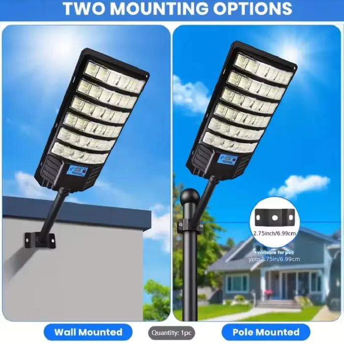 Lampadaire solaire 600000 Lumens extérieur crépuscule à l'aube lampadaire solaire lampe de zone routière étanche éclairage de sécurité d'arrière-cour
