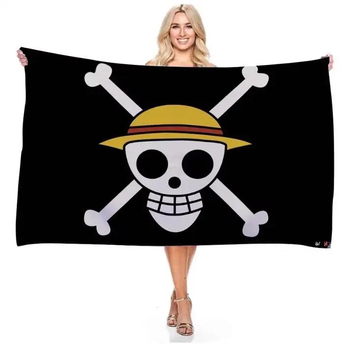 Nouveau une pièce 90*150CM Polyester Pirate singe D. Luffy crâne drapeau une pièce chapeau de paille pirates trompette bannière drapeau