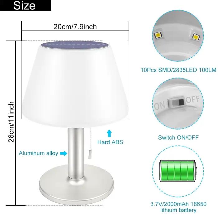 Lampe de Table solaire intelligente LED veilleuses blanches pour bureau intérieur extérieur jardin ménage-lumière de