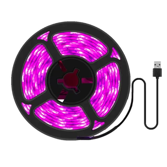 LED élèvent la lumière spectre complet USB élèvent la bande lumineuse 0.5m 1m 2m 3m 2835 puce LED Phyto lampe plantes fleurs serre hydroponique