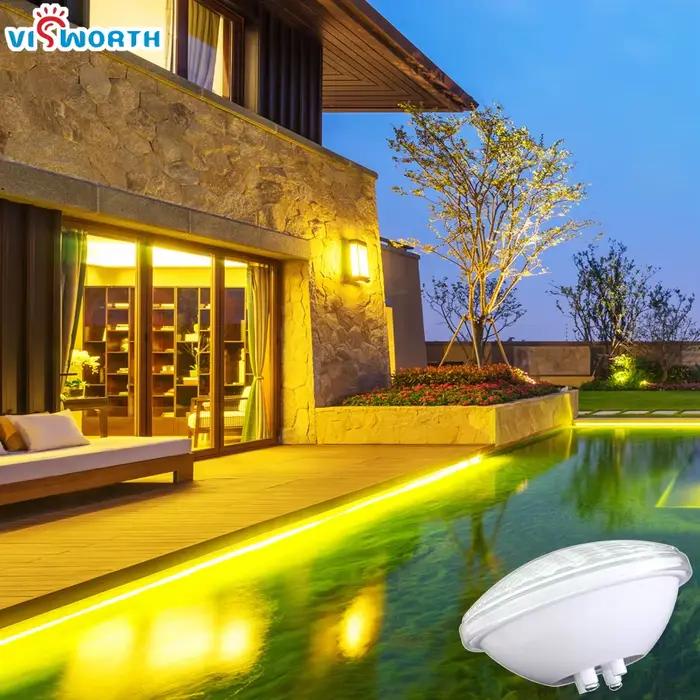 Lampe LED PAR56 pour piscine, imperméable conforme à la norme IP68, spot lumineux submergé, RVB, lumière blanche chaude/froide, idéal pour une fontaine, un sécuritaires ou une piscine, 24/36W, 12V