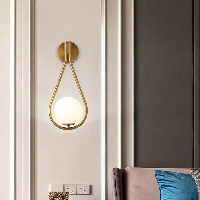 Lampes murales LED intérieures luminaires muraux pour chambre salon intérieur boule de verre dépoli applique murale pour couloir allée
