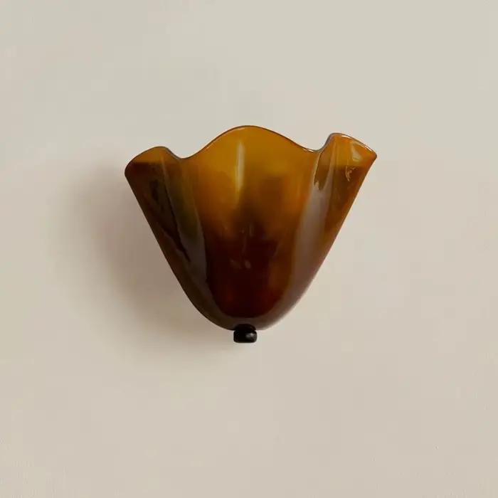 Lampes murales en verre coloré français rétro jupe