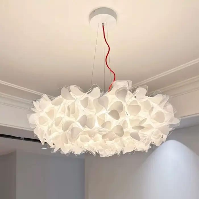 Art italien fleur pétale Style suspension nordique nuages Led lustre pour salon salle à manger chambre décoration de la maison luminaire