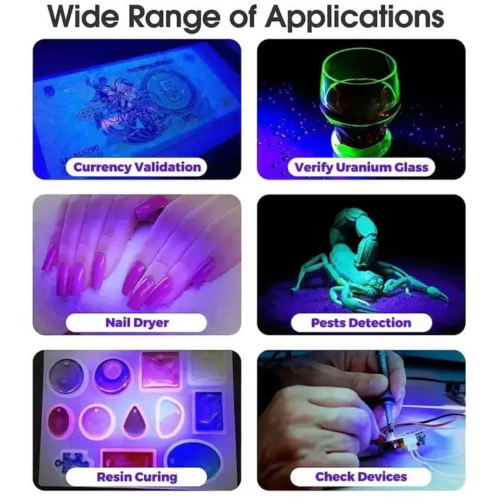 Lampe à ongles UV 395nm Led lumières ultraviolettes lampe de bureau à LED UV lumière noire sèche-manucure lumière de durcissement UV pour le durcissement de la résine Nail Art