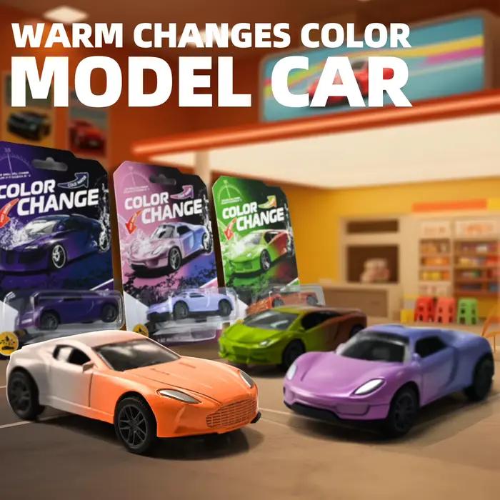 Mini Voiture Magique en Alliage 1:60 à Changement de Couleur (Eau & Température), Modèle de Course à Tirer en Arrière avec Glissière Anti-Choc Durable, Cadeau pour Garçons et Enfants