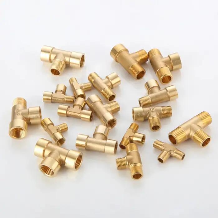 Raccord de tuyau en laiton 1/8 "1/4" 3/8 "BSP, pièce en T, filetage mâle/femelle à 3 voies, connecteur en T, raccords de tuyaux, adaptateur de gaz, eau, huile, 1 à 10 pièces
