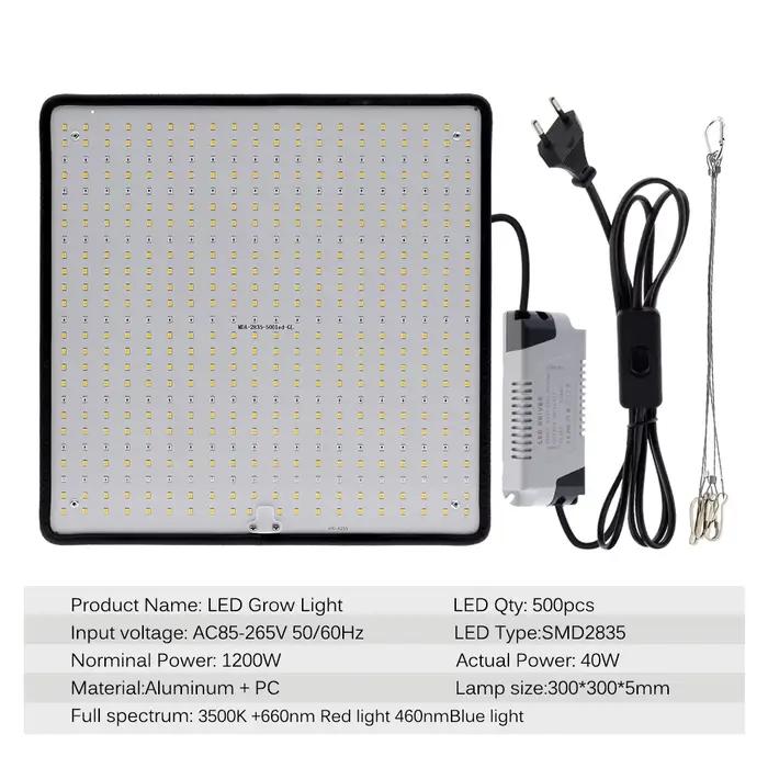 LED élèvent la lumière spectre complet Phyto lampe AC85-240V 40W pour la lumière de croissance des plantes de tente de culture intérieure