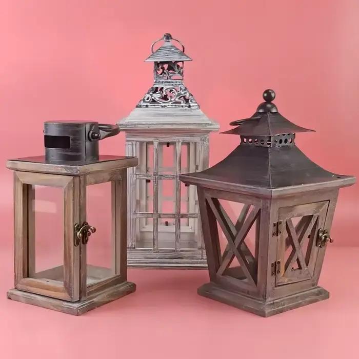 Lampes à vent en bois rétro créatives