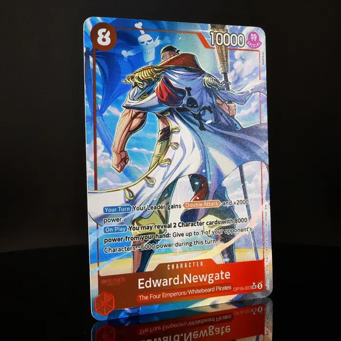 One Piece TCG OPCG Anglais OP16-003 Edward Newgate Carte Foil Texturée Rouge 8 Costes Edward Newgate Carte de Collection Anime