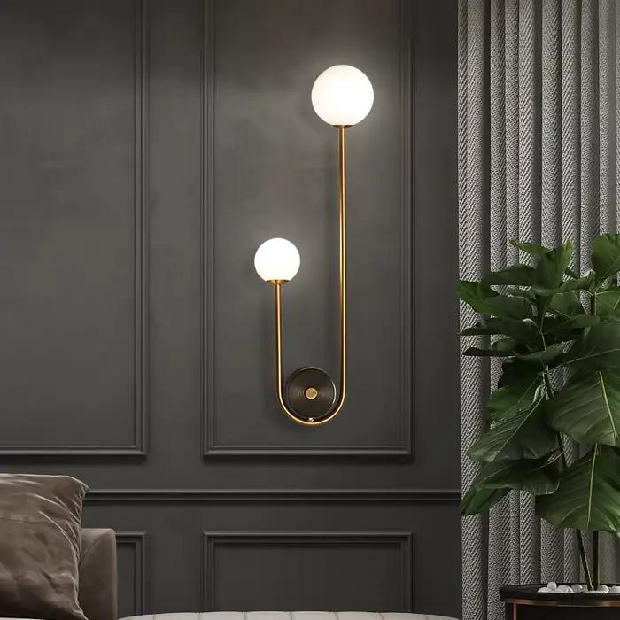 Applique moderne boule de verre abat-jour LED or décor à la maison salon chambre éclairage intérieur