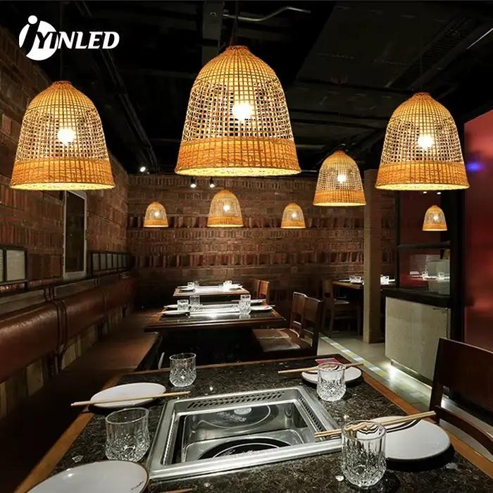 Plafonnier LED Rond en Rotin Tissé à la Main de 40cm