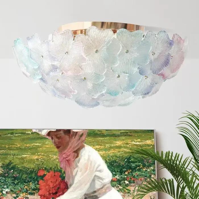 Plafonnier LED en verre de Murano