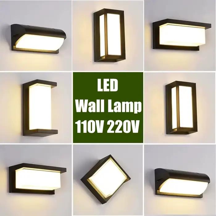 Applique murale LED moderne résistante à l'eau pour extérieur balcon porche jardin escalier lumière blanche bleue RVB