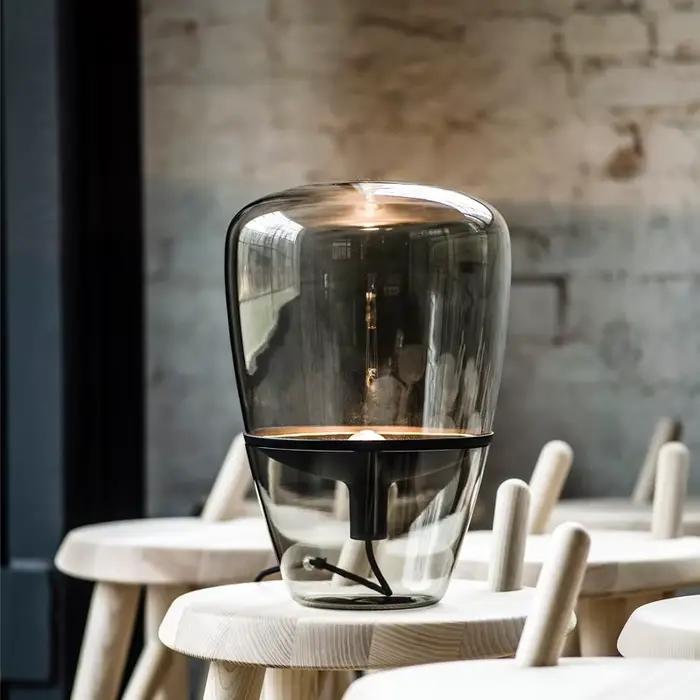 Lampe de table en verre de designer tchèque