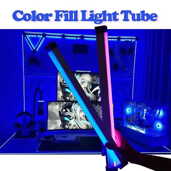Lampe tube RVB colorée 17cm/32cm, bâton lumineux USB violet bleu, lumière d'appoint portable et suspendue pour la décoration de chambre et la photographie