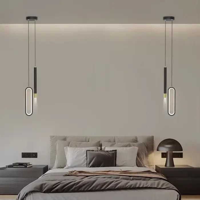Lampe LED suspendue moderne pour salon, chambre, étude, hôtel - luminaire décoratif certifié CCC CQC ROHS - 2000-82000 lumens - installation facile - blanc, noir, or