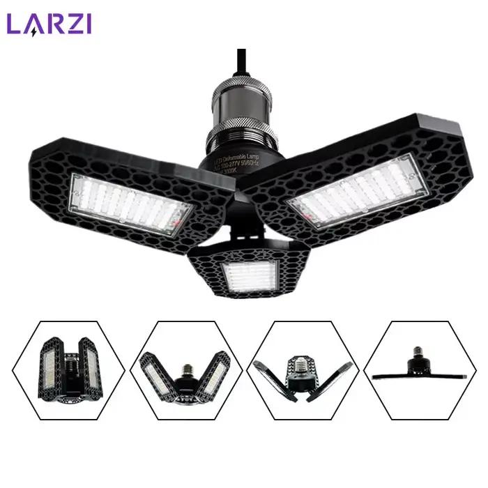 Lampe de garage à LED, lumière déformable, blanc froid et chaud, angle réglable, ampoule pour atelier, AC 110V, 220V, 40W, 60W, 80W
