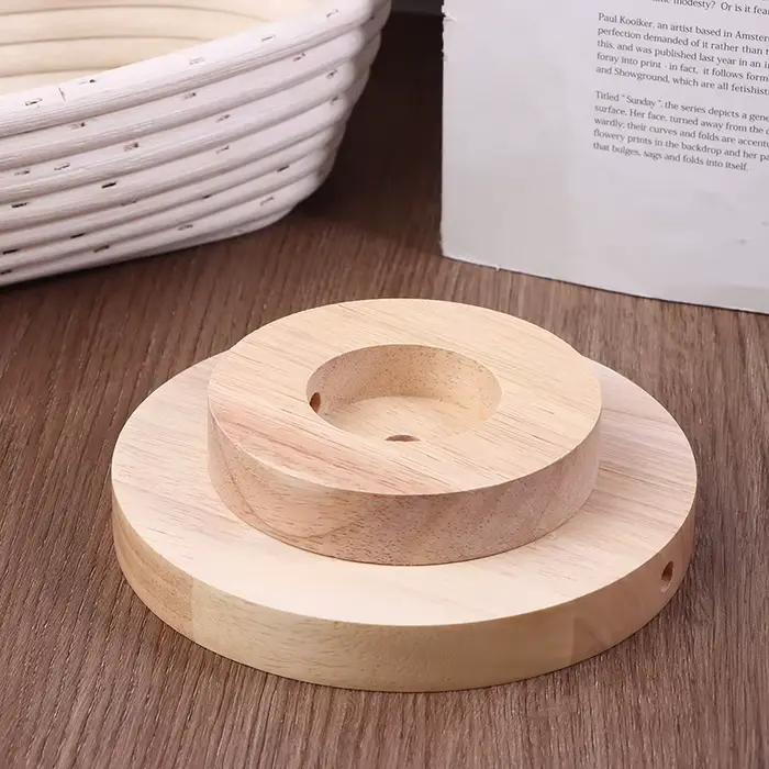 Base de lampe de table en bois rondes de 10 cm