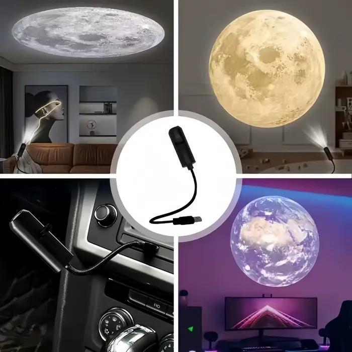 Projecteur LED planétaire, 6 images projetées, lumière rotative à 360 degrés, cadeau, décoration de chambre, support photo, photographie.
