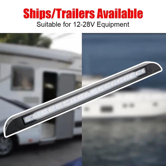 Lampes murales intérieures de caravane, lampe extérieure de remorque, lampe d'auvent, équipement d'éclairage de camping extérieur, 18 LED, 6000k, 12-28V