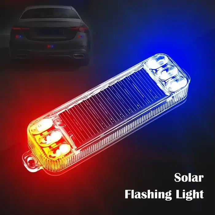 Lumière stroboscopique solaire lumière décorative de voiture lumière Anti-arrière moto LED Anti extrémité arrière couleurs colorées aucun câblage nécessaire