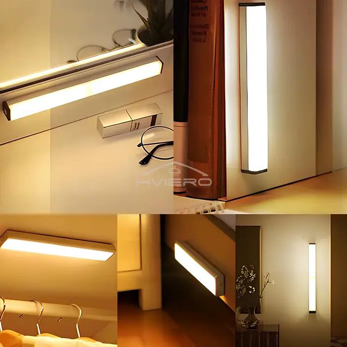 Capteur de mouvement veilleuses lampe à LED sans fil USB Rechargeable magnétique pour armoire chambre placard cuisine allée Tube détecteur ampoule