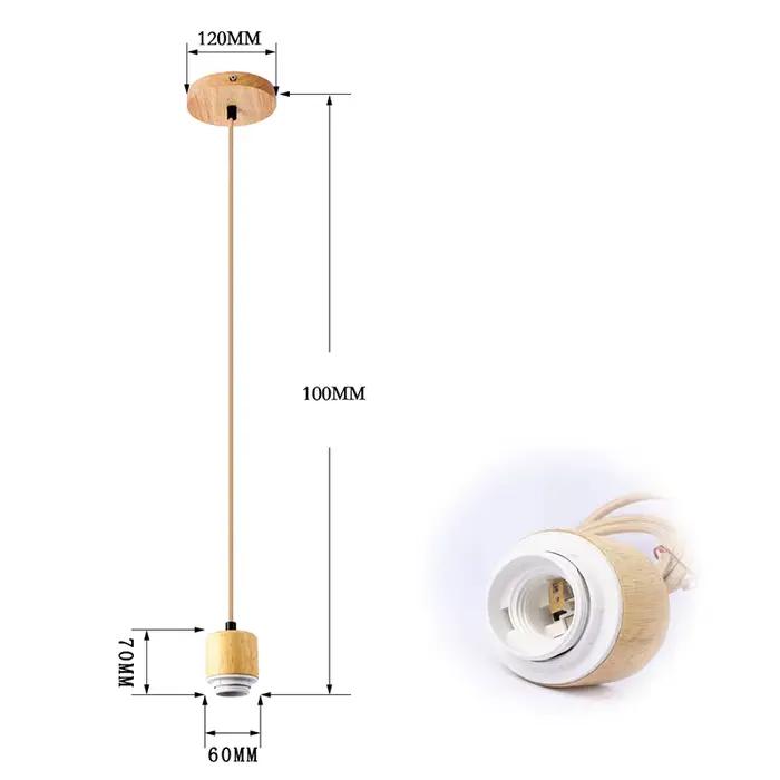 Support de lampe suspendu couleur naturelle E27