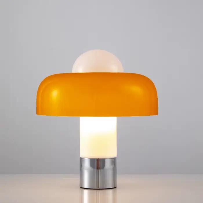 Lampe de Table moderne et Simple en forme de champignon en verre Orange italien