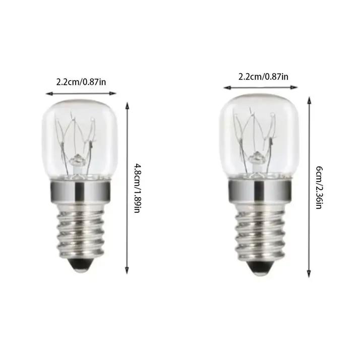 Ampoule de lampe à sel vintage E14, verre clair, haute température, degré, cristal, lampe de réfrigérateur, 15W, In347, 2 pièces