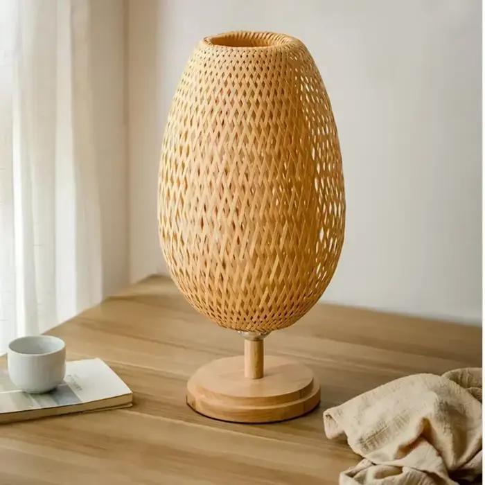 Lampe de oral et Naturelle Tissée à la Main en Rotin de Bambou