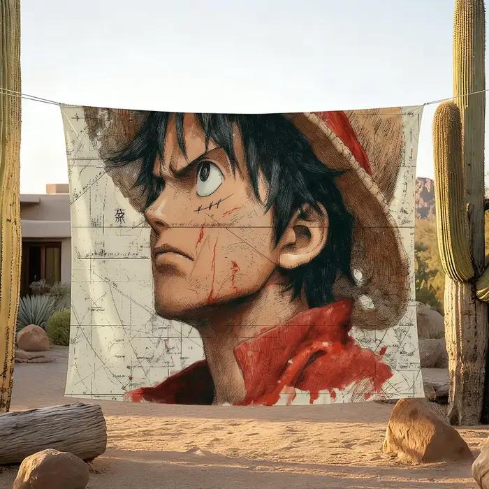 Drapeaux décoratifs One Piece-E Luffy, bannières décoratives adaptées au camping en plein air, aux fêtes de famille et aux murs de jardin, cadeau